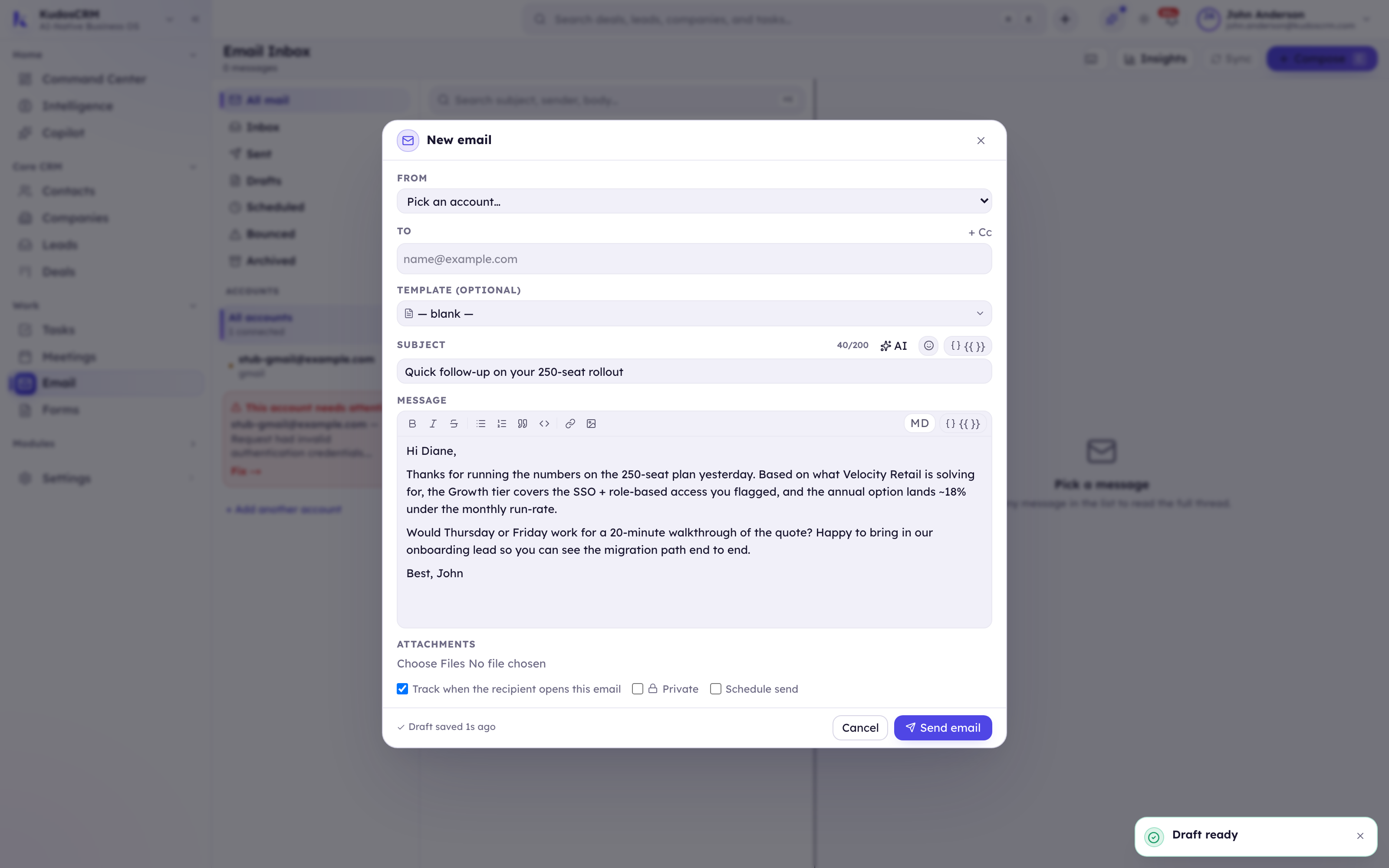AI Assistant in KudosCRM
